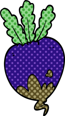 bir insan tarafından çizilmiş pancar kökü.