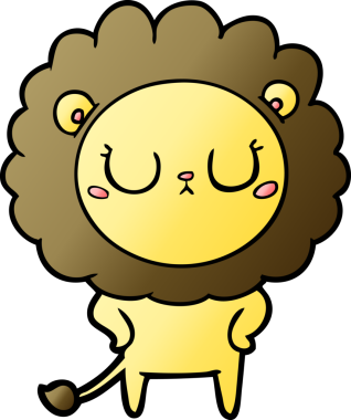 Bir insan tarafından çizilmiş çizgi film aslanı.