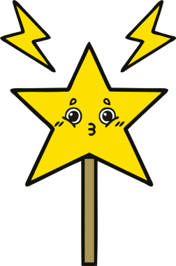 Bir insan tarafından çizilmiş sihirli bir değnek.