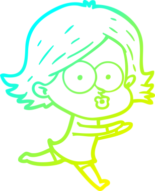 Bir insan tarafından somurtulmuş çizgi film kızı çizimi.