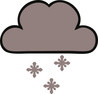 Bir insan tarafından çizilmiş kar bulutunun sevimli karikatürü.