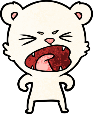 Bir insan tarafından çizilmiş kızgın kutup ayısı çizgi filmi.