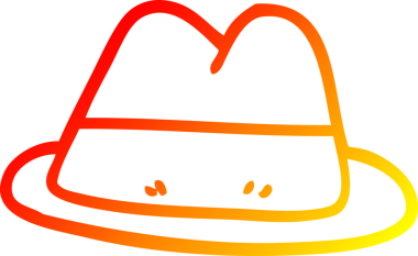 Bir insan tarafından çizilmiş çizgi film şapkasının sıcak çizgi çizimi