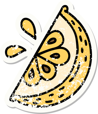 Bir insan tarafından çizilmiş limon diliminin geleneksel stil dövmesi.