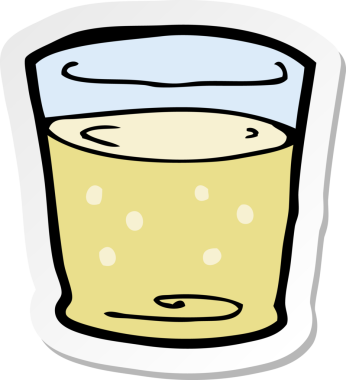 Bir insan tarafından çizilmiş viski bardağının çıkartması.