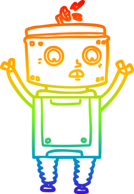 gökkuşağı gradyan çizgisi bir insan tarafından çizilmiş robot çizgi