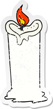 Bir insan tarafından çizilmiş karikatür mumunun sıkıntılı çıkartması.