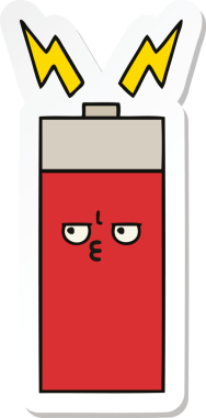 Bir insan tarafından çizilmiş şirin bir karikatür aküsünün çıkartması.