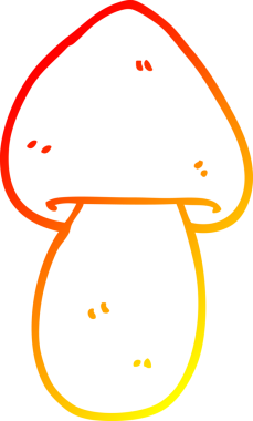 Bir insan tarafından çizilmiş bir mantarın sıcak gradyan çizimi