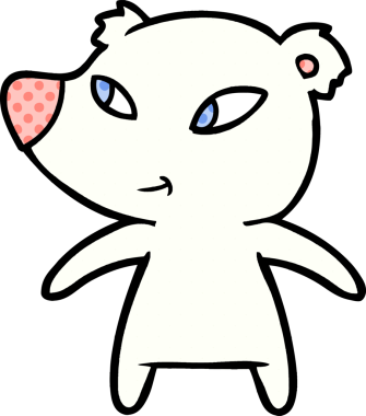 Bir insan tarafından çizilmiş kutup ayısı karikatürü