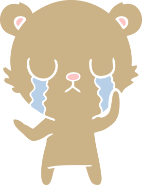 Bir insan tarafından çizilmiş düz renkli çizgi film ayısı.