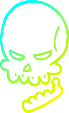 Bir insan tarafından çizilen cadılar bayramı kafatası karikatürü.