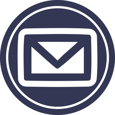 bir insan tarafından çizilmiş zarf harfi dairesel simgesi