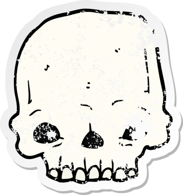 Bir insan tarafından çizilmiş ürkütücü bir karikatür çıkartması.