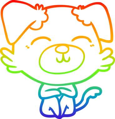 gökkuşağı gradyan çizimi bir insan tarafından çizilmiş bir çizgi köpek