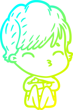 Bir insan tarafından çizilmiş bir karikatür kadın çizimi