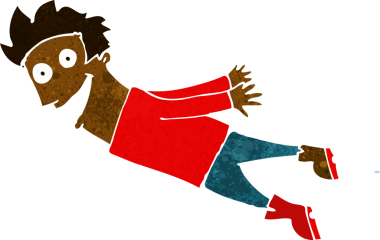 Bir insan tarafından çizilmiş sırılsıklam bir çizgi film.