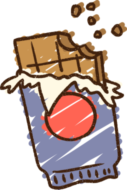 Bir insan tarafından çizilmiş Çikolata Çubuğu Tebeşiri