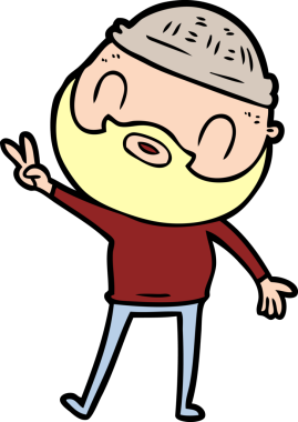 Bir insan tarafından çizilmiş sakallı bir adam.