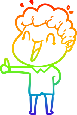 Bir insan tarafından çizilmiş mutlu bir adamın çizgi çizimi.