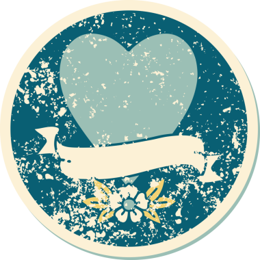 Bir insan tarafından çizilmiş kalp ve bayrağın sembolik depresif dövme şekli