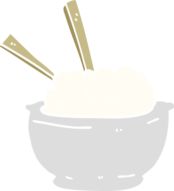 Bir insan tarafından çizilmiş karalama pirinç kasesi.