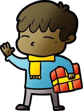 Bir insan tarafından çizilmiş meraklı bir çocuk.