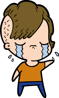 Bir insan tarafından çizilmiş ağlayan bir kız.