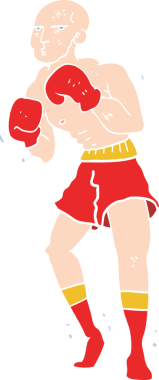 Bir insan tarafından çizilen boksörün düz renk çizimi