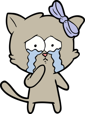 Bir insan tarafından çizilmiş çizgi film kedisi.