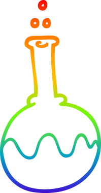 gökkuşağı gradyanı çizimi bir insan tarafından çizilmiş bir karikatür bilim deneyi