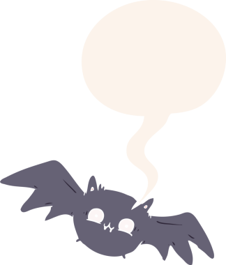 Bir insan tarafından çizilmiş eski tarz konuşma baloncuğu olan cadılar bayramı sopası çizgi filmi.