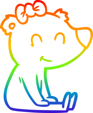 Bir insan tarafından çizilmiş dişi ayının gökkuşağı gradyan çizimi