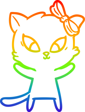 gökkuşağı gradyanı çizimi bir insan tarafından çizilmiş çizgi film kedisi