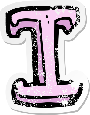 Bir insan tarafından çizilmiş bir karikatür çıkartması.