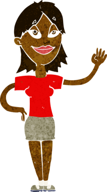 Bir insan tarafından çizilmiş karikatür kadın.