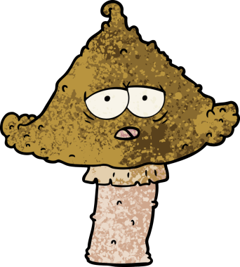 Bir insan tarafından çizilmiş bir mantar.