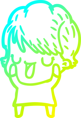 Bir insan tarafından çizilmiş bir karikatür kadın çizimi.