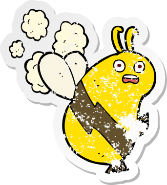 Bir insan tarafından çizilmiş komik bir çizgi filmin gerilimli yapıştırması.