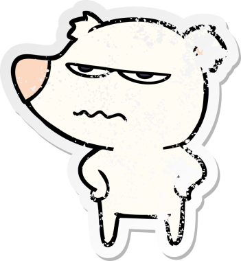 Bir insan tarafından çizilmiş kızgın bir ayı kutup karikatürü.