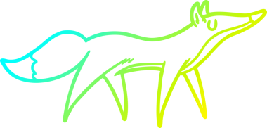 Bir insan tarafından çizilmiş bir tilki çizgi çizimi.