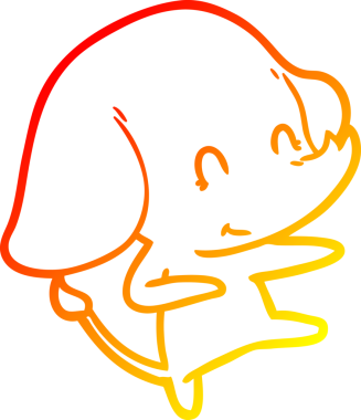 Bir insan tarafından çizilmiş şirin bir fil çizimi.