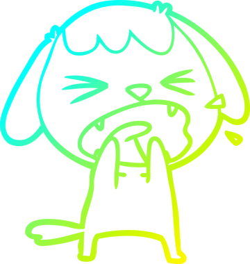 Bir insan tarafından çizilmiş şirin bir köpeğin soğuk gradyan çizimi