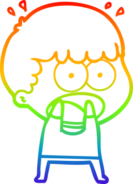 gökkuşağı gradyanı çizimi bir insan tarafından çizilmiş şok bir adam