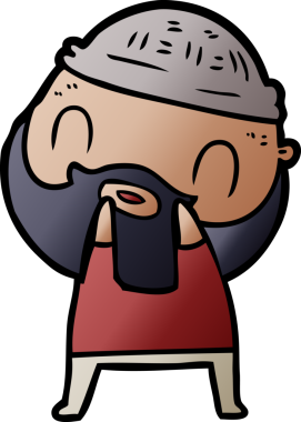 Bir insan tarafından çizilmiş sakallı bir adam.