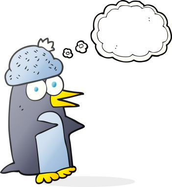 Bir insan tarafından çizilmiş serbest çizim baloncuk pengueni.