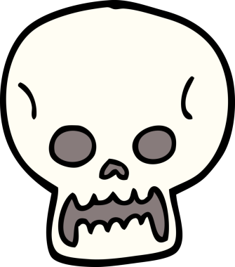 Bir insan tarafından çizilmiş cadılar bayramı kafatası karalaması.