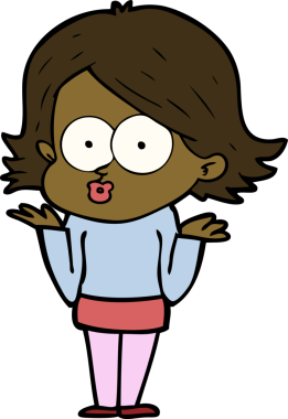 Çizgi film kızı somurtuyor bir insan tarafından