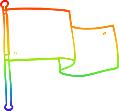 Bir insan tarafından çizilmiş beyaz bir bayrağın çizimi.