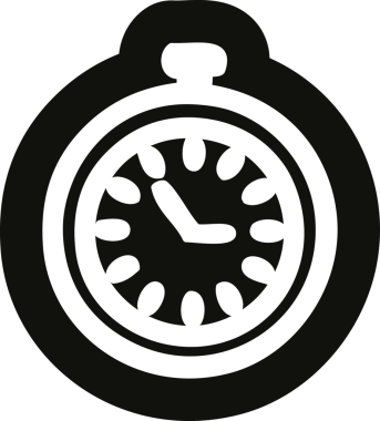 Bir insan tarafından çizilen saat simgesini durdur